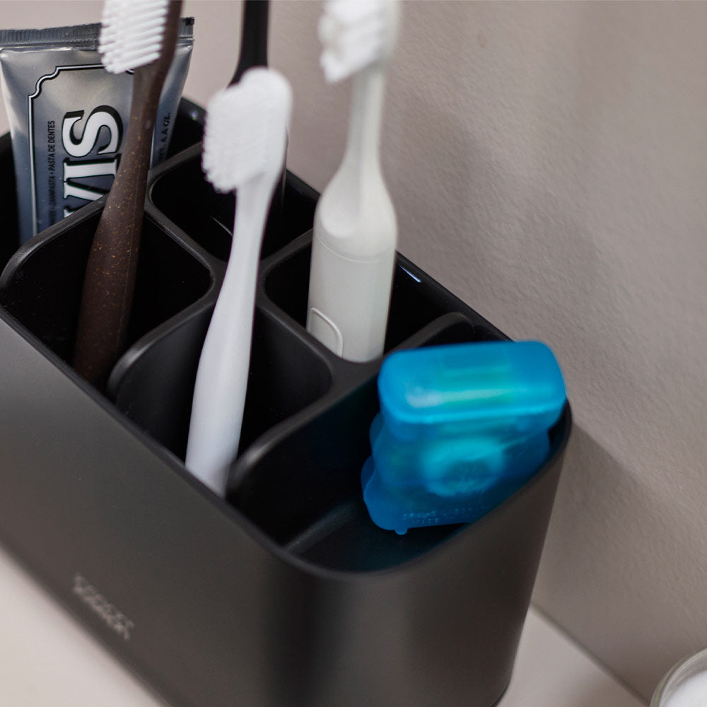Joseph Joseph EasyStore Large Toothbrush Caddy Matt Black