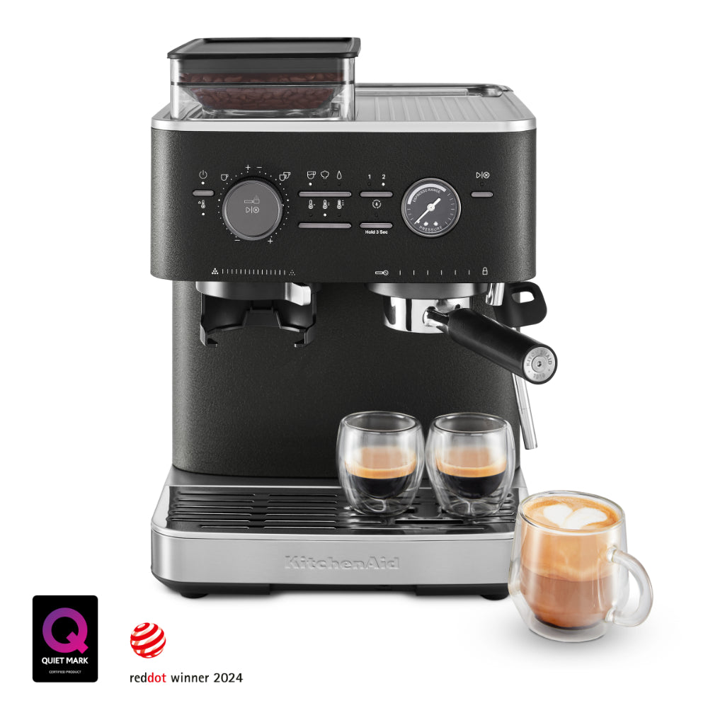 KitchenAid Semi Automatic Espresso Machine With Burr Grinder Cast Iron Black