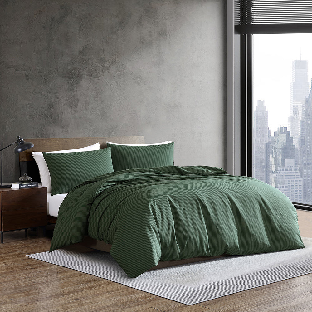 Kenneth Cole Oxford Stripe Quilt Cover Set