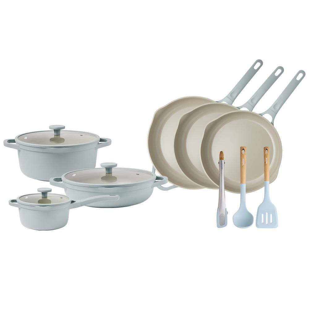 NOOK by Baccarat 9 Piece Cookware Set Sky