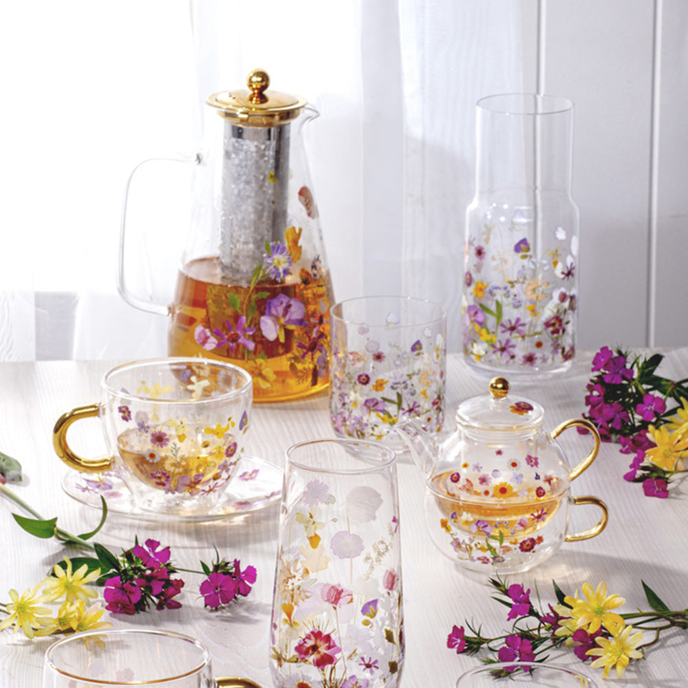 Ashdene Pressed Flowers Carafe & Glass Set