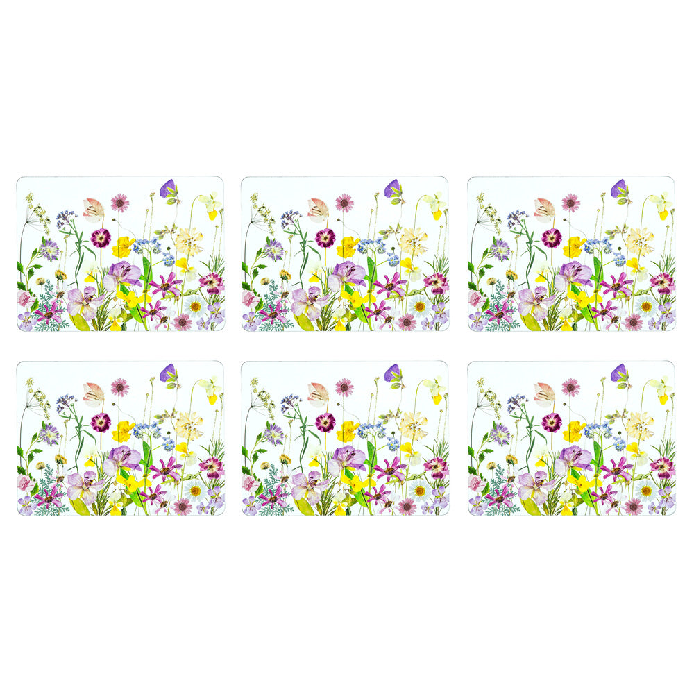 Ashdene Pressed Flowers Set Of 6 Placemats