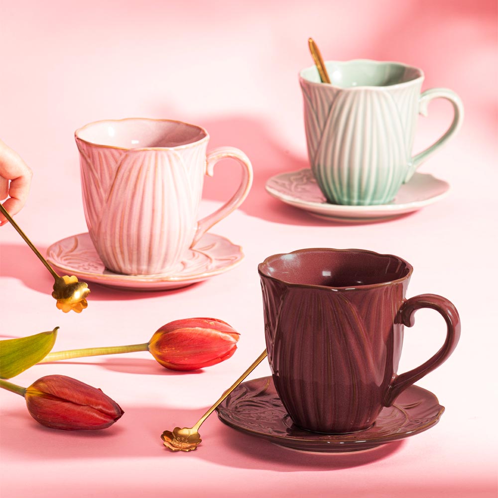 Ashdene Petal Mug, Saucer & Spoon Gift Set