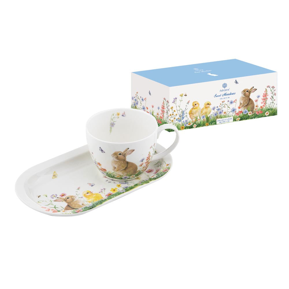 Ashdene Sweet Meadows Mug & Plate Set with baby animals at House