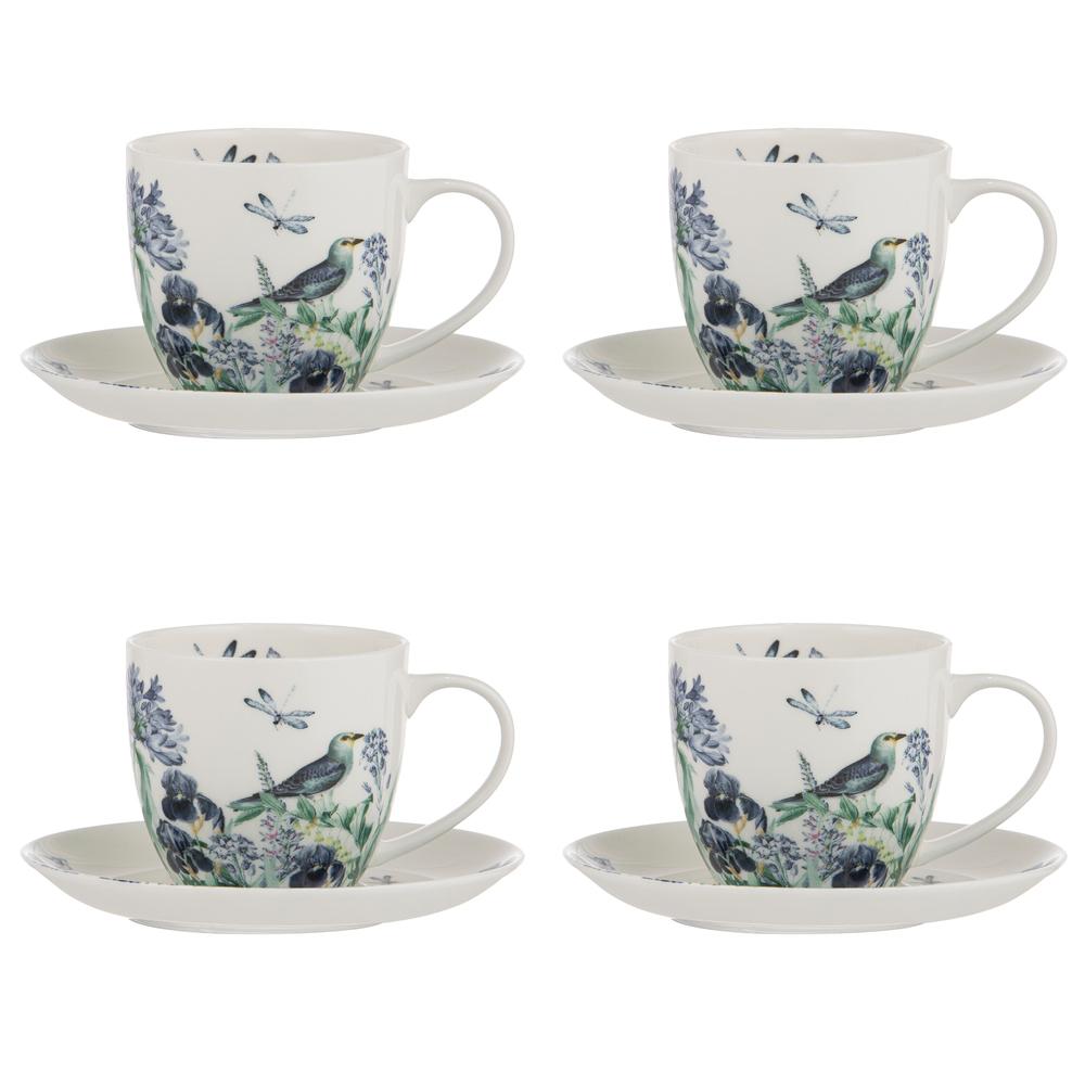 Ashdene Iris Garden Set of 4 Cups & Saucers