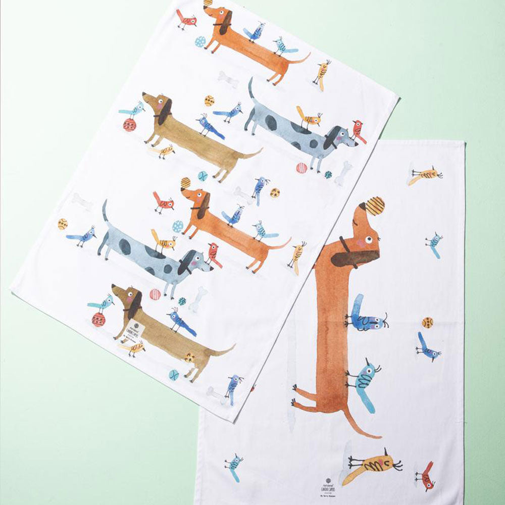 Ashdene Canine Capers Set of 2 Kitchen Towels