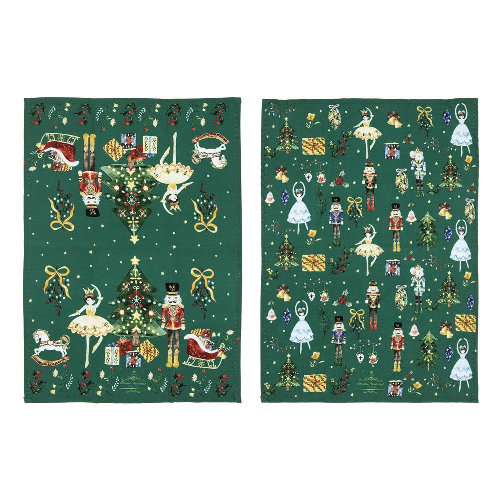 Ashdene Christmas Wonderland Set of 2 Kitchen Towel Green