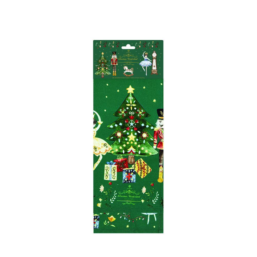 Ashdene Christmas Wonderland Set of 2 Kitchen Towel Green