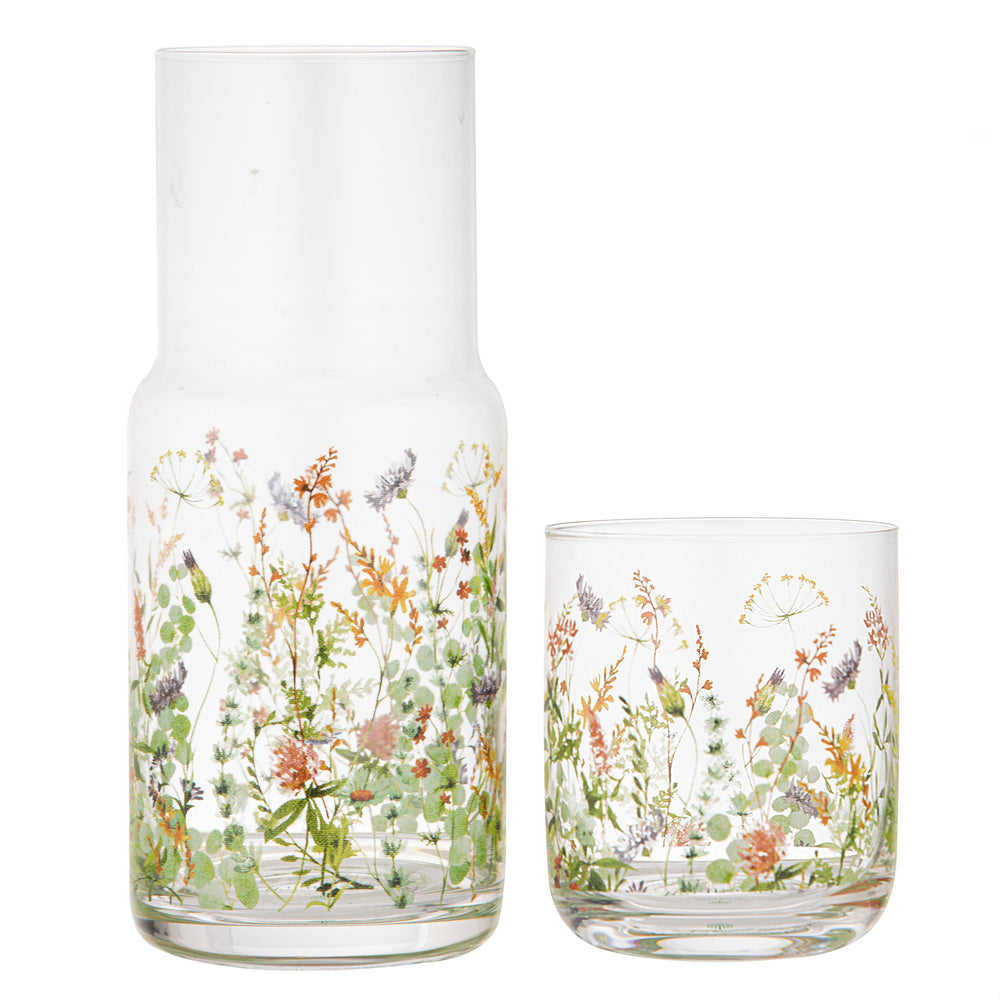 Ashdene Wildflowers Crystal Carafe & Glass Set