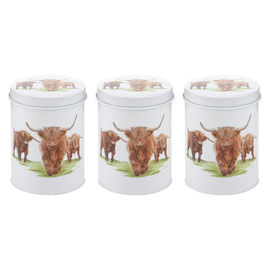 Ashdene Highland Herd Set of 3 Canisters
