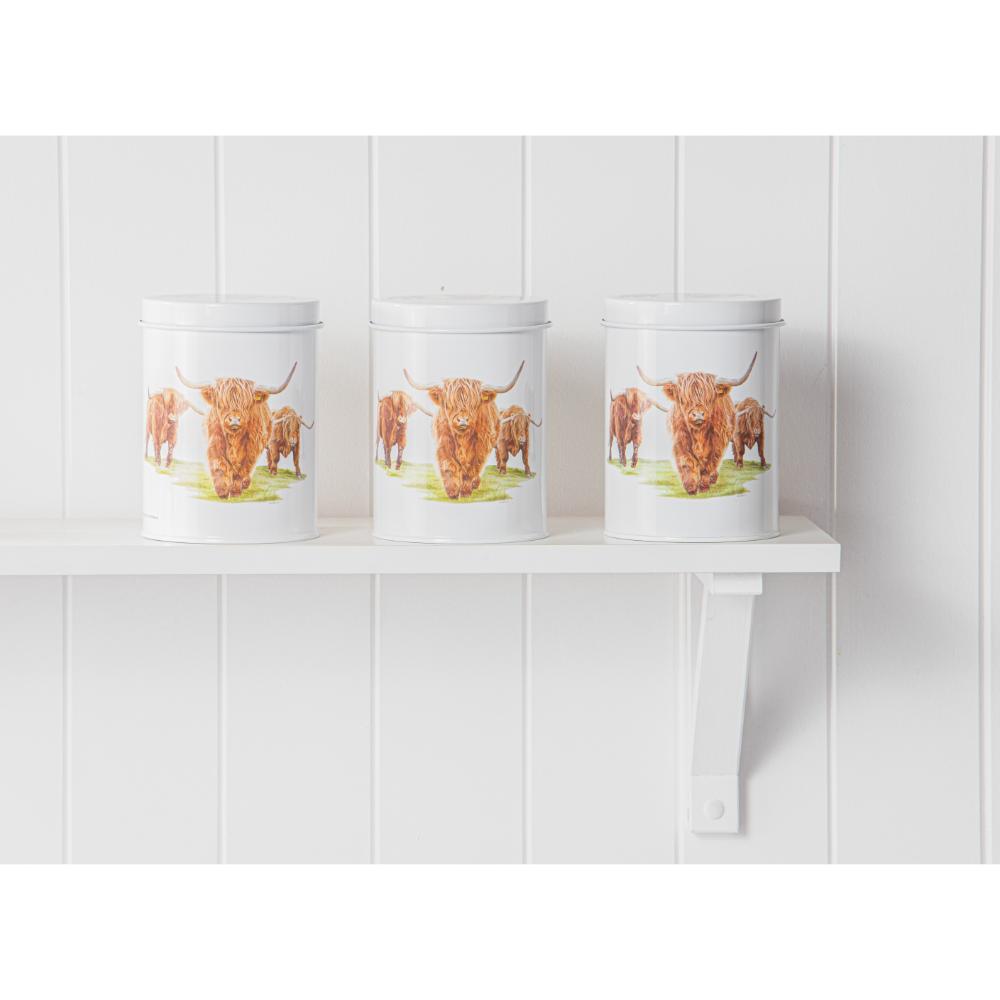 Ashdene Highland Herd Set of 3 Canisters