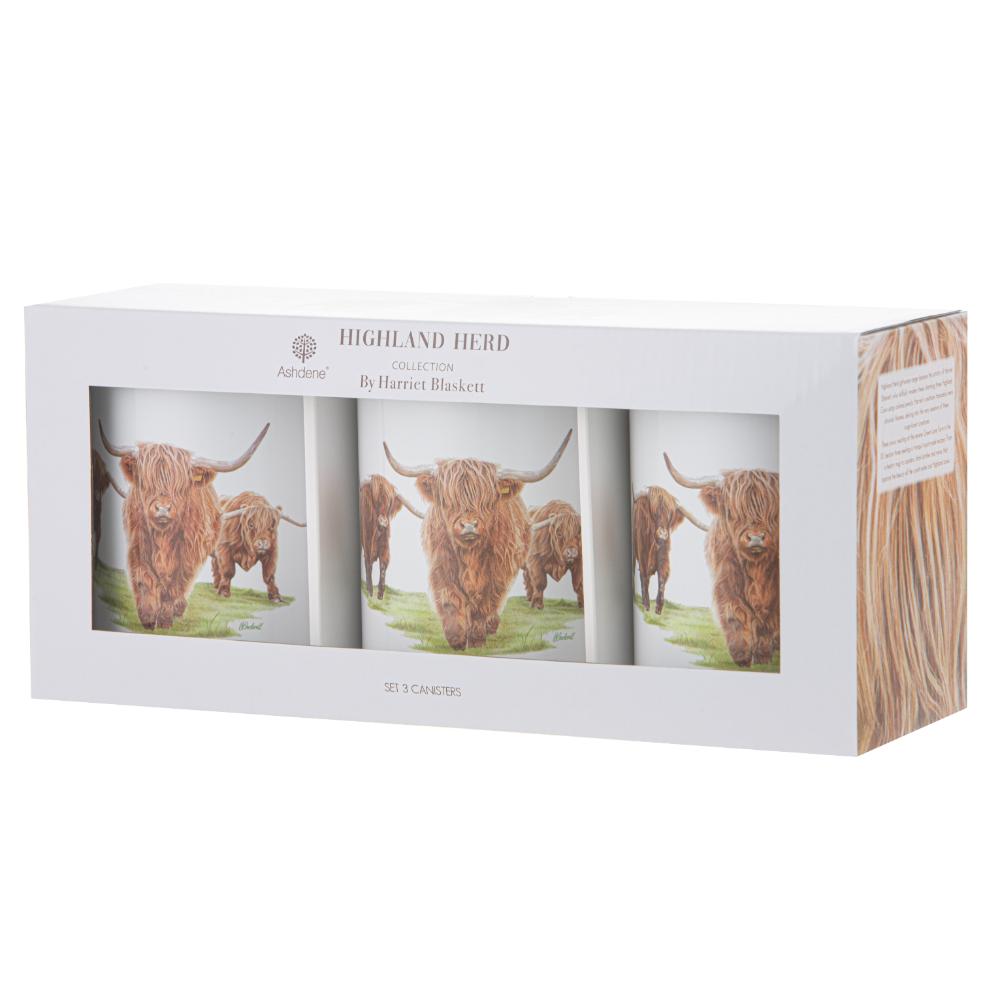 Ashdene Highland Herd Set of 3 Canisters