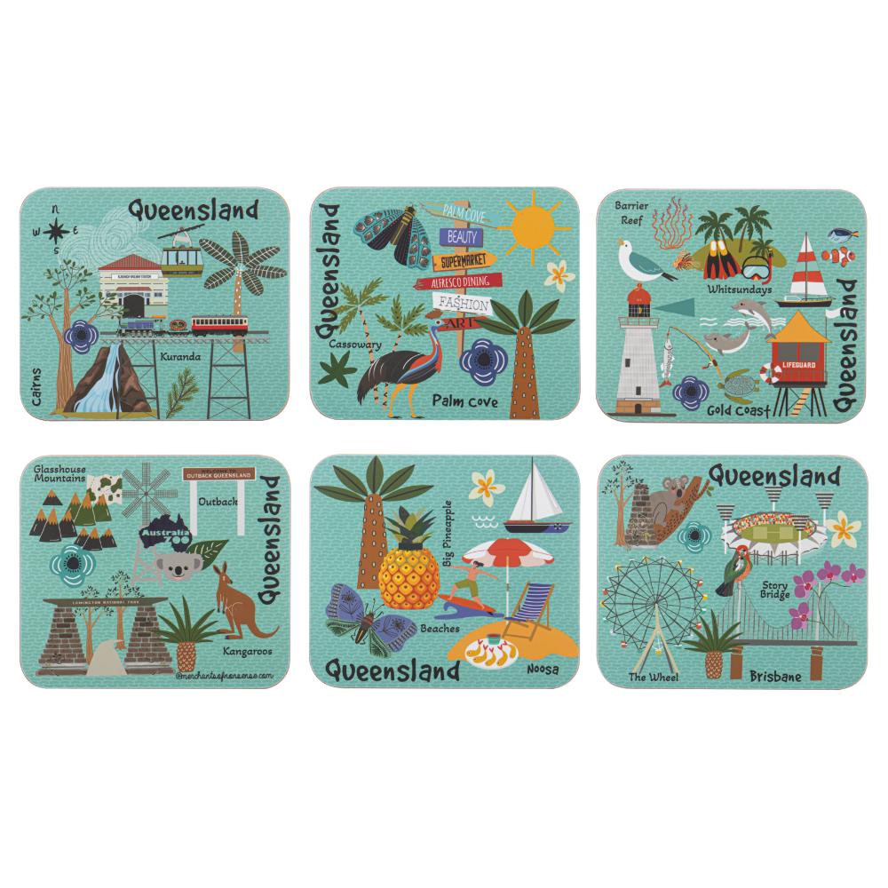 Ashdene Land Down Under Set of 6 Coasters