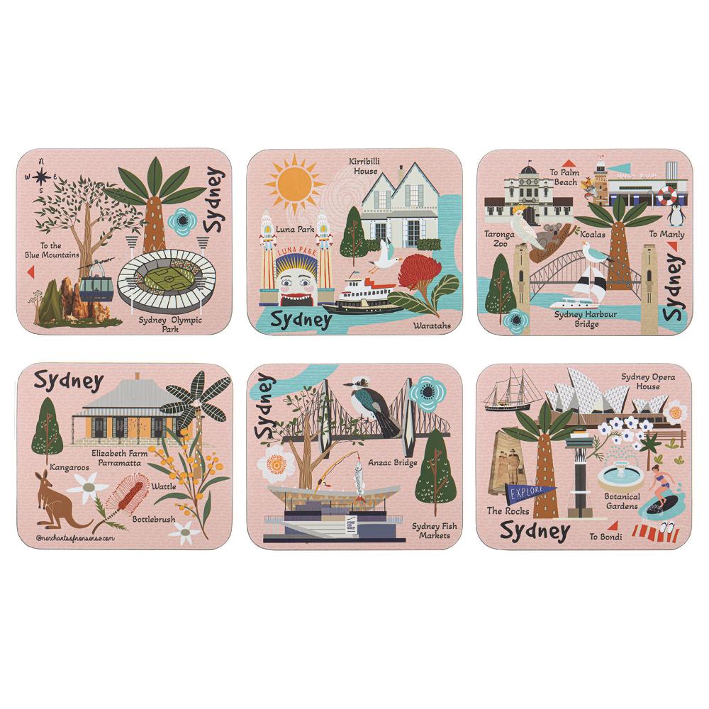 Ashdene Land Down Under Set of 6 Coasters