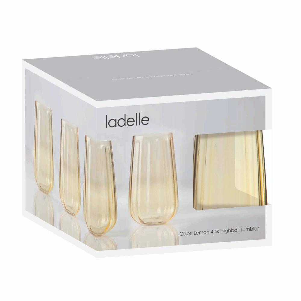 Ladelle Capri Set of 4 Highball Tumblers