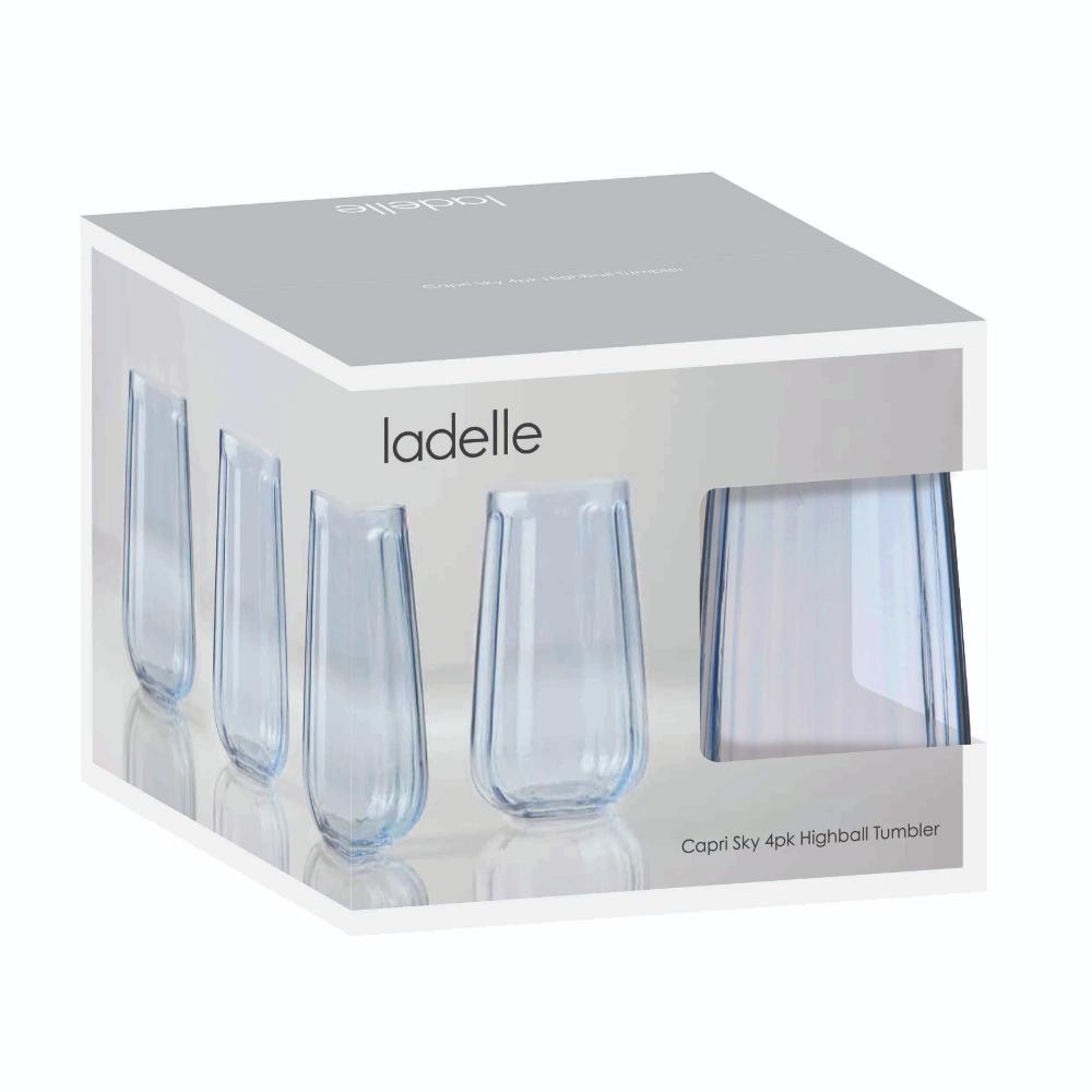 Ladelle Capri Set of 4 Highball Tumblers