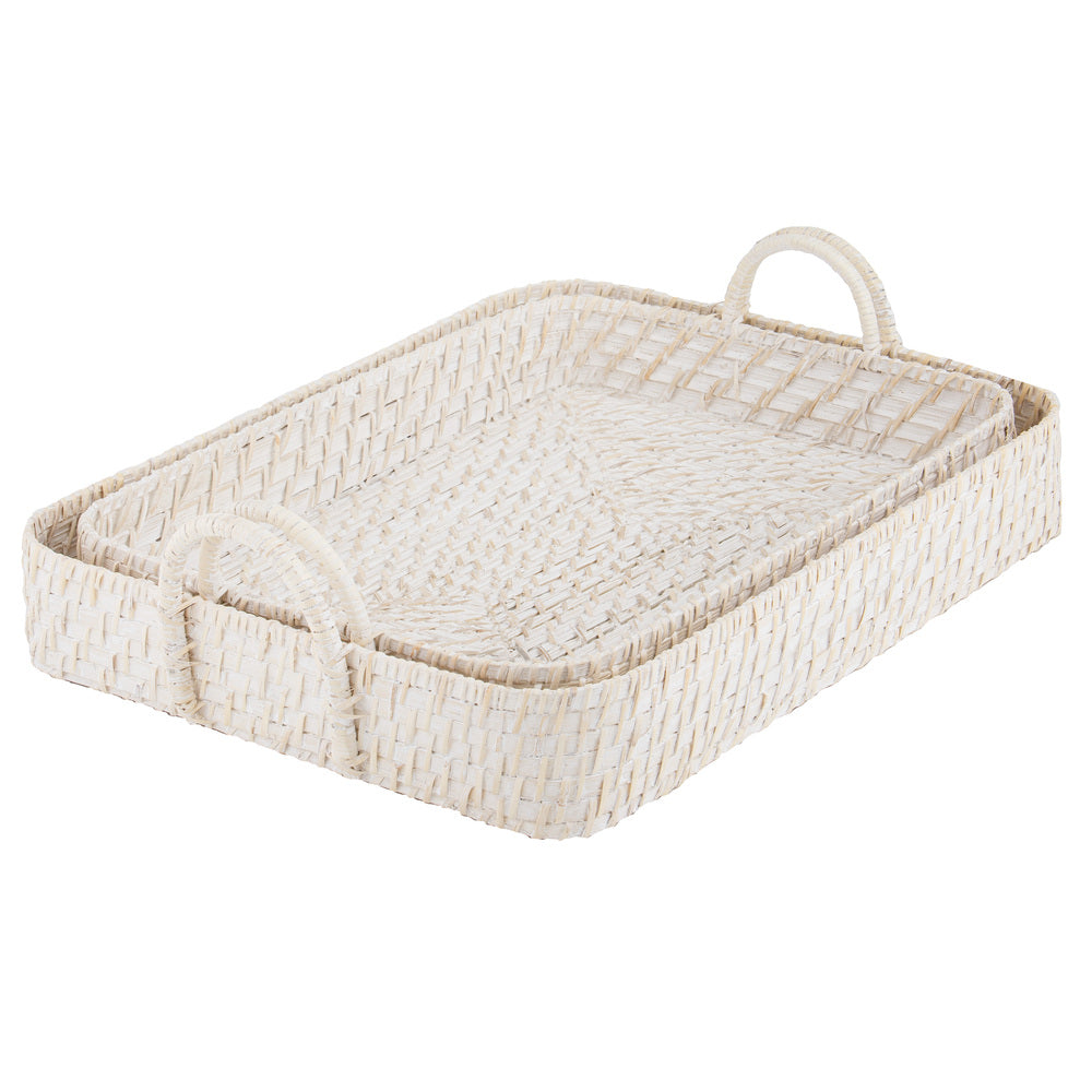 Ladelle Whitehaven Woven Set of 2 Trays