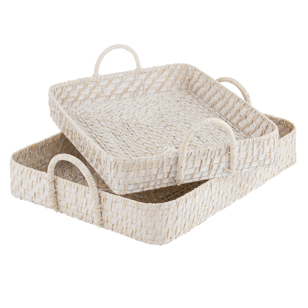 Ladelle Whitehaven Woven Set of 2 Trays