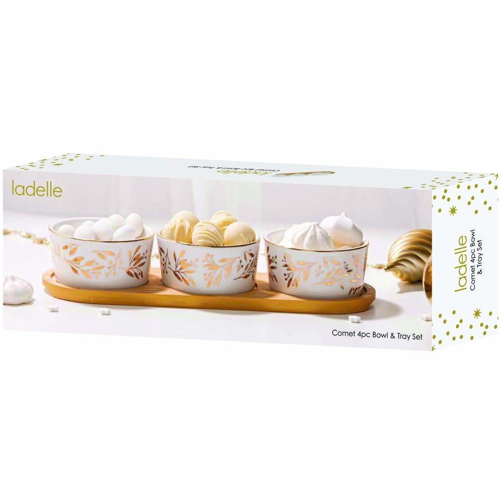 Ladelle Comet Set of 4 Bowl & Tray Set
