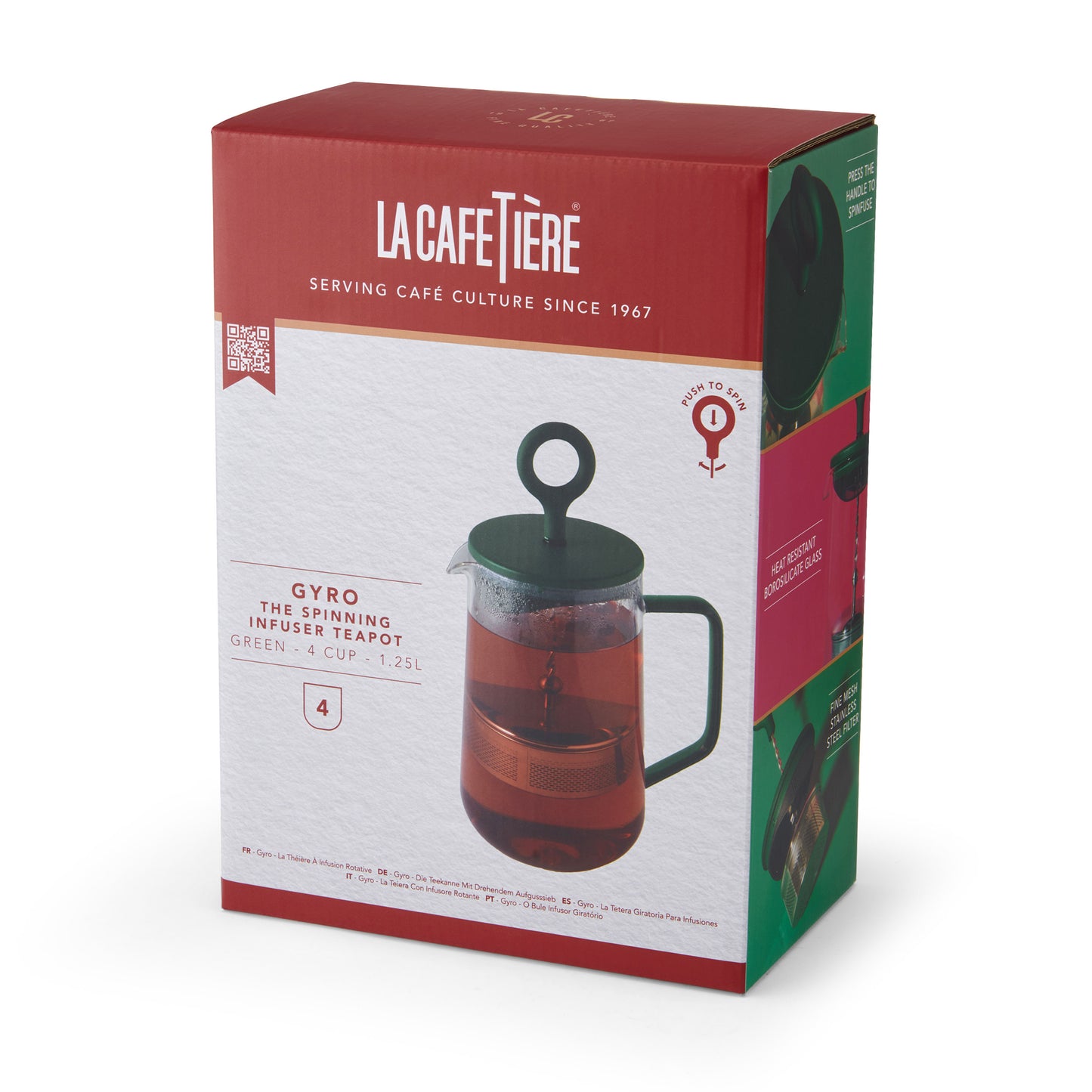 La Cafetière Gyro Glass Spinning Infuser Teapot 1.25L