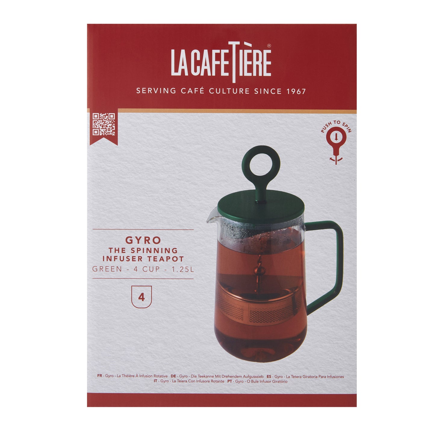 La Cafetière Gyro Glass Spinning Infuser Teapot 1.25L