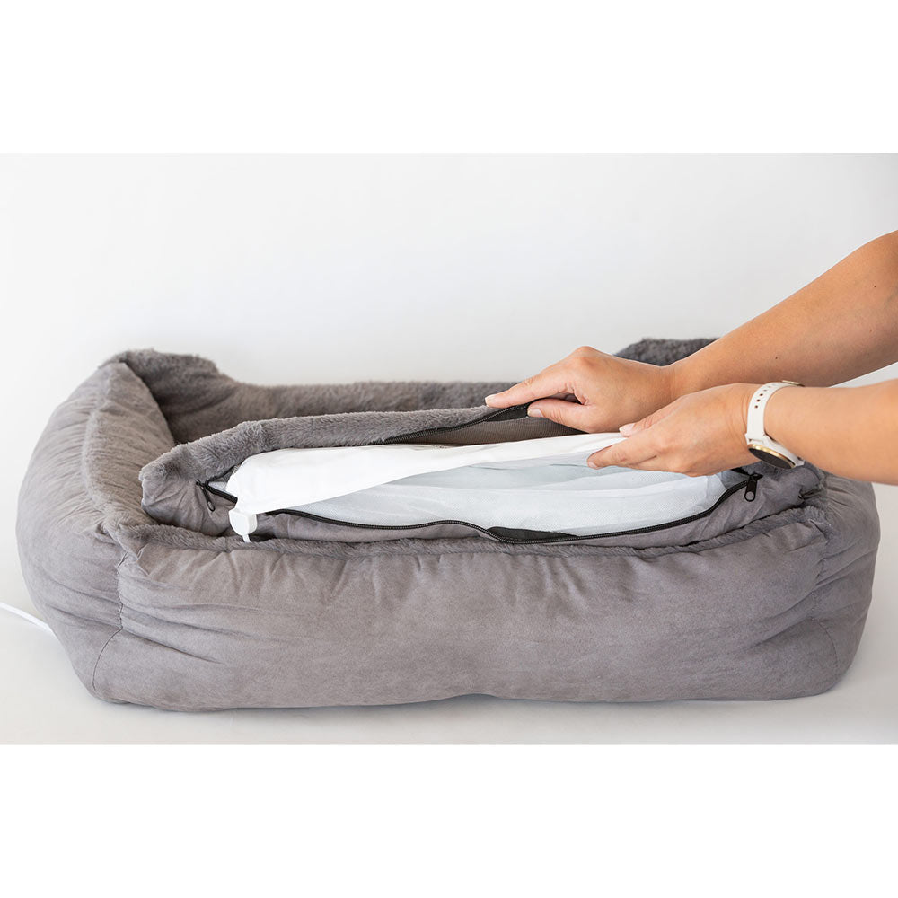 Hacienda Electric Heated Rabbit Faux Fur Covering Pet Bed