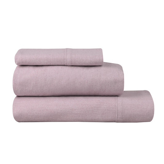 Logan & Mason Plain Dyed Flannelette Sheet Set Rose Pink - House