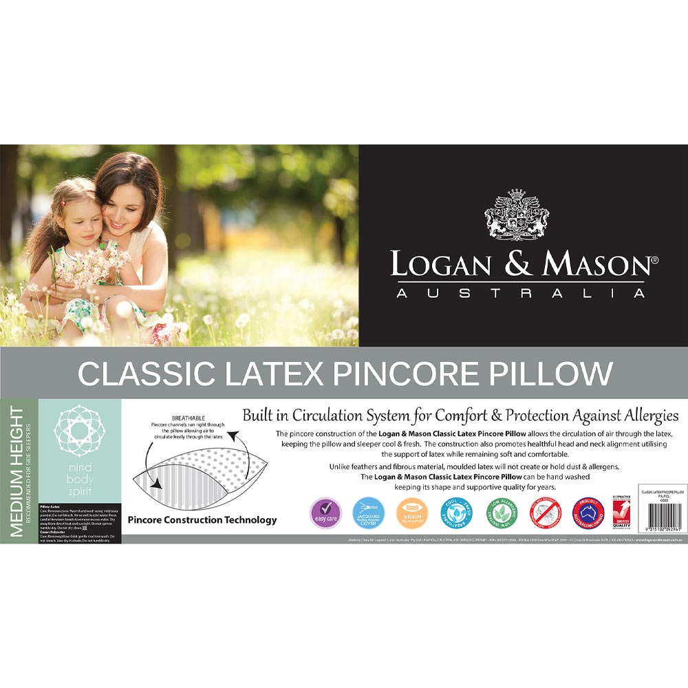 Logan & Mason Classic Latex Pincore Pillow