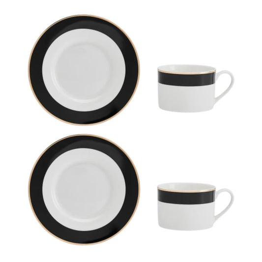 Mikasa Luxe Deco China Tea Cup and Saucer Set