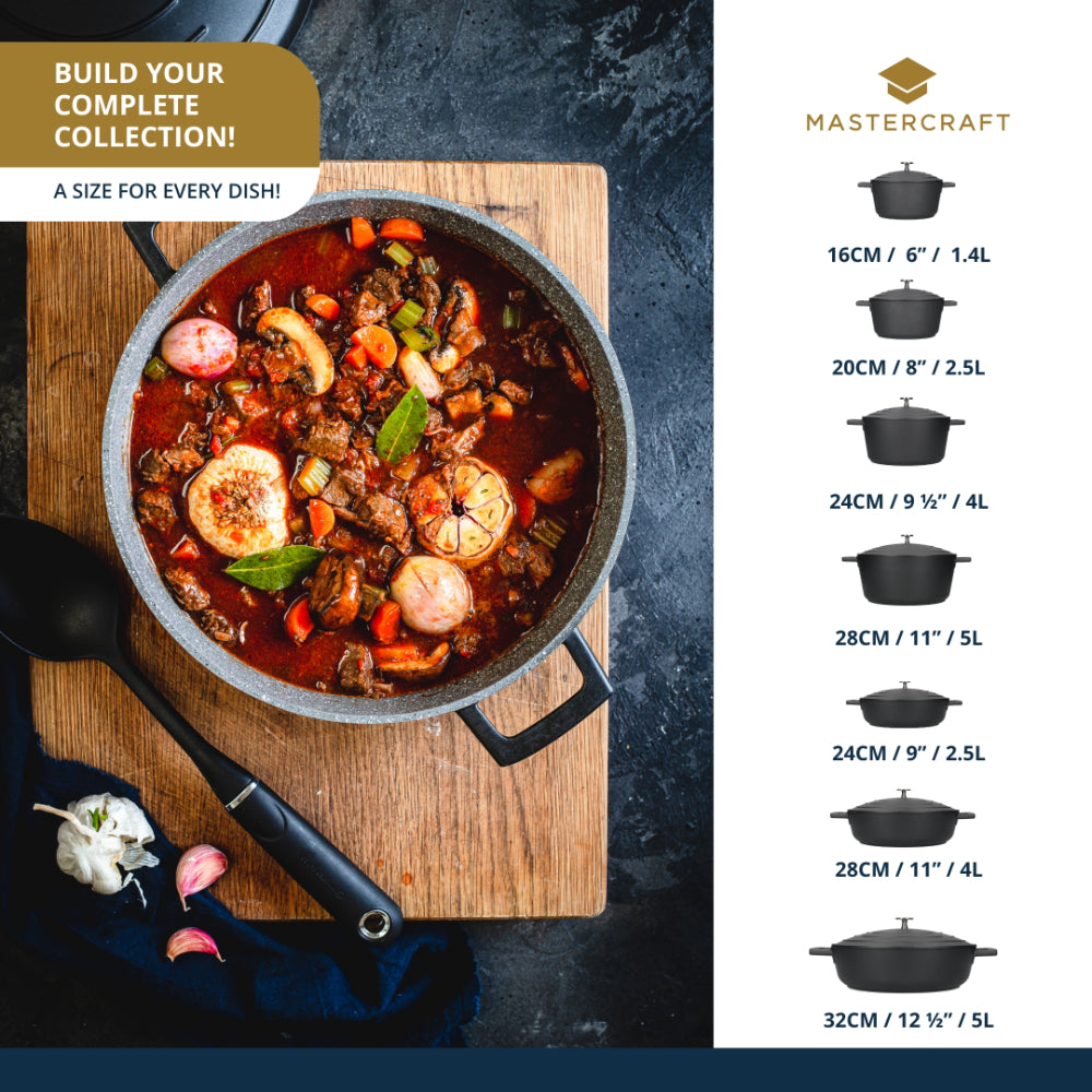 Mastercraft Casserole Dish Cast Aluminium 16cm Black