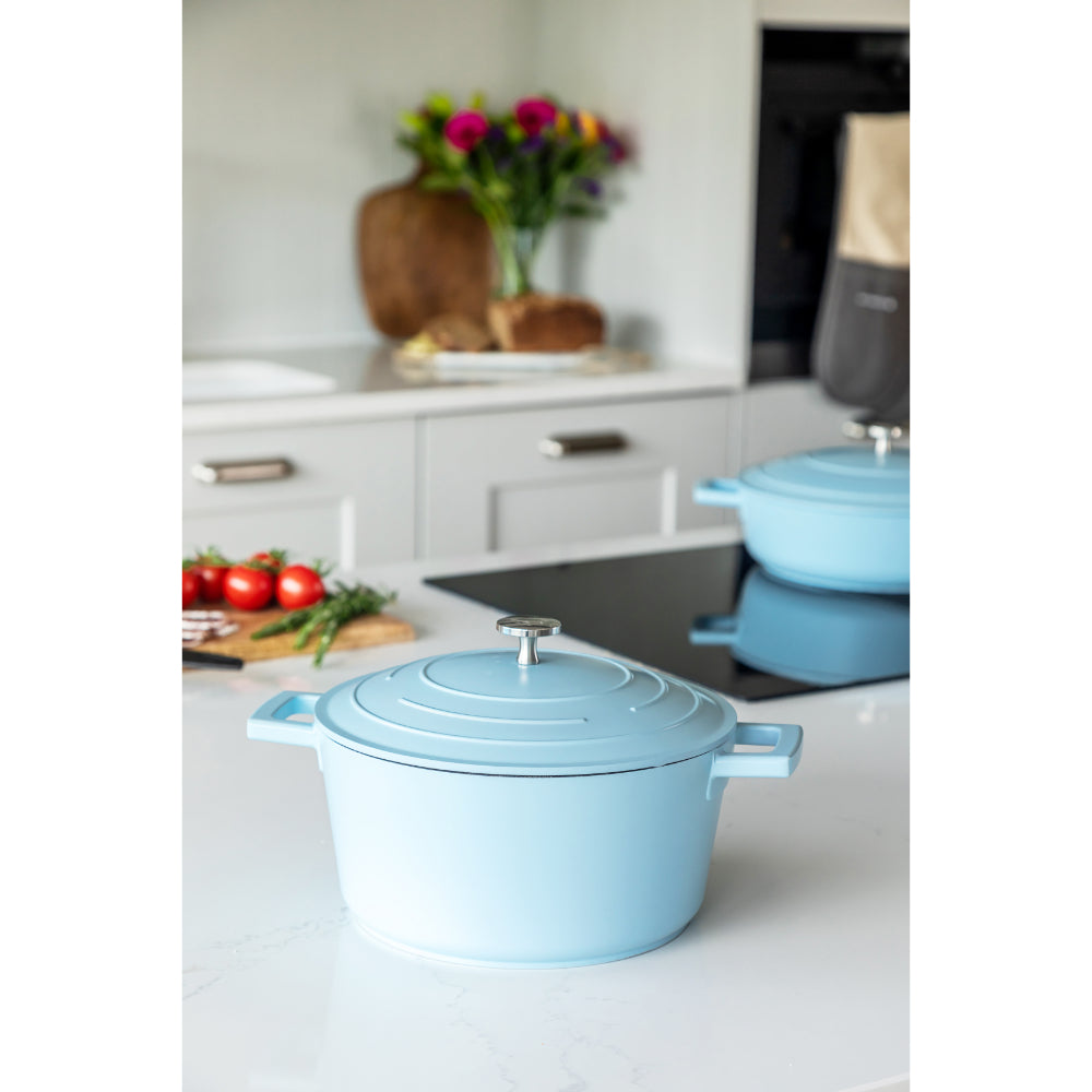 Mastercraft Casserole Dish Cast Aluminium 24cm Sky Blue