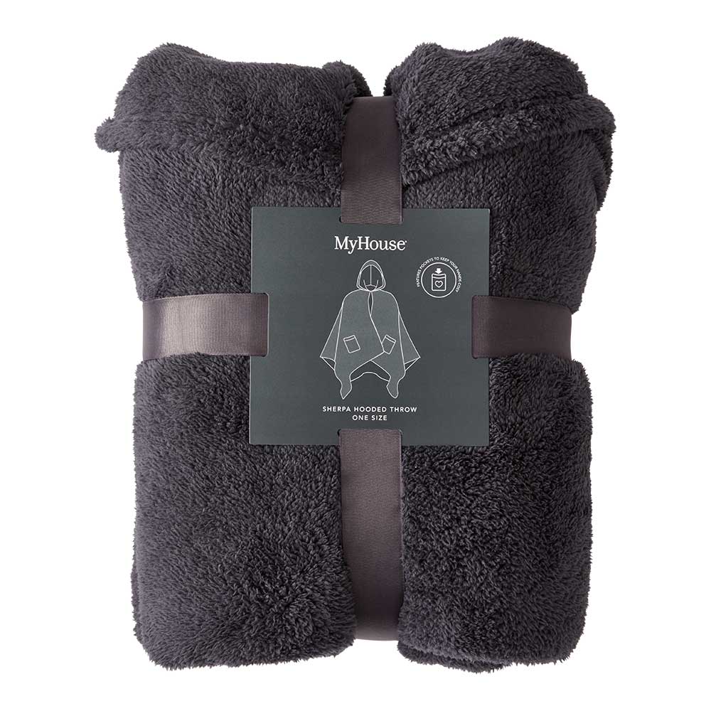 MyHouse Sherpa Hooded Throw