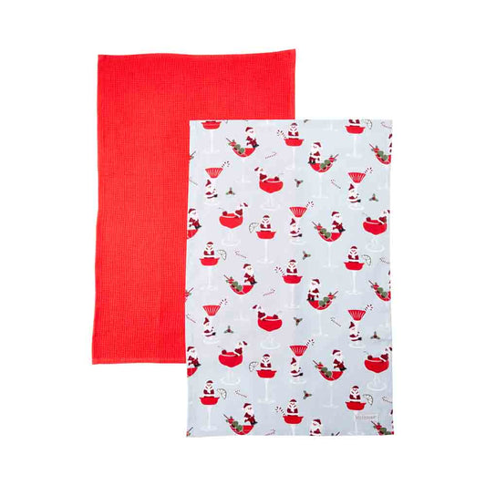 MyHouse Christmas Teatowel Set of 2 Santa