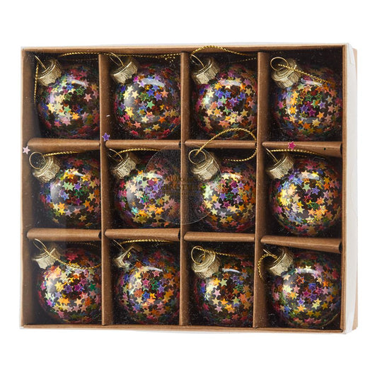 MyHouse Set of 12 Rainbow Star Baubles