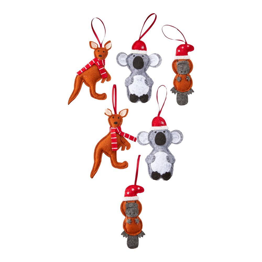 MyHouse Set of 6 Native Animal Ornaments