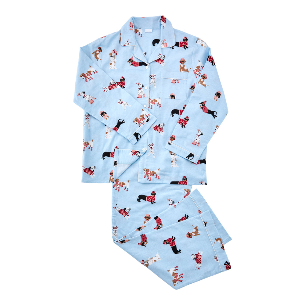 MyHouse Flannel Printed Pyjamas Winter Dogs
