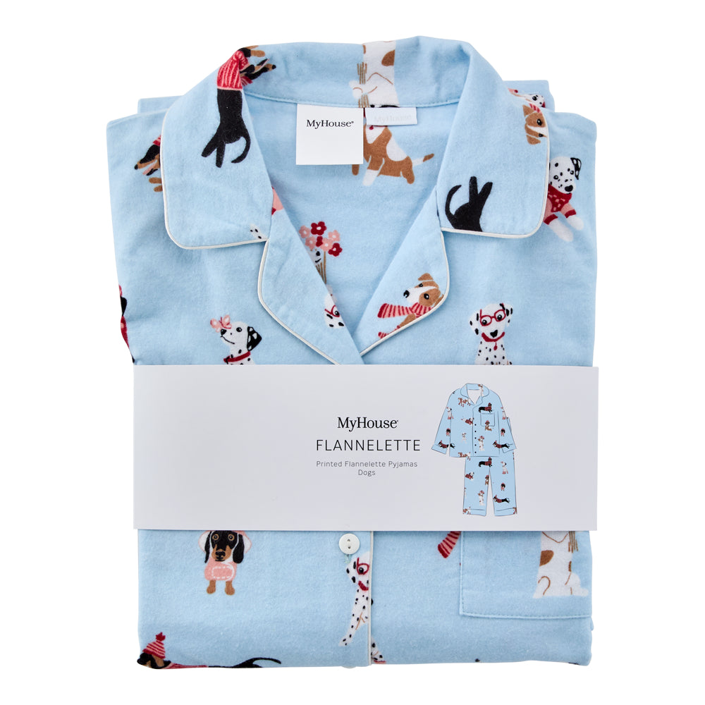 MyHouse Flannel Printed Pyjamas Winter Dogs