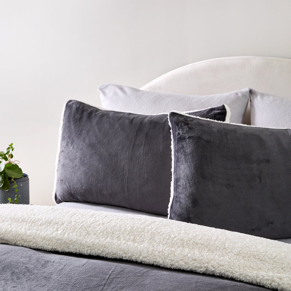 MyHouse Cosy Cuddle Quilt Cover Set Charcoal