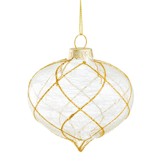 MyHouse Gold Swirl Teardrop Bauble