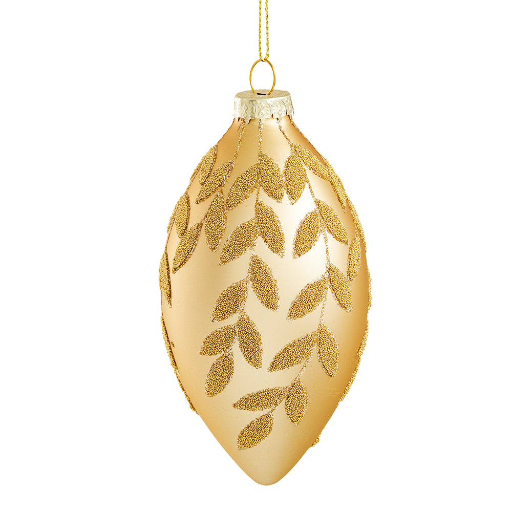 MyHouse Long Gold Leaf Bauble