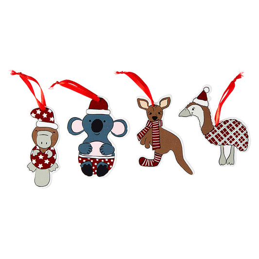 MyHouse Set of 4 Native Animal Ornaments