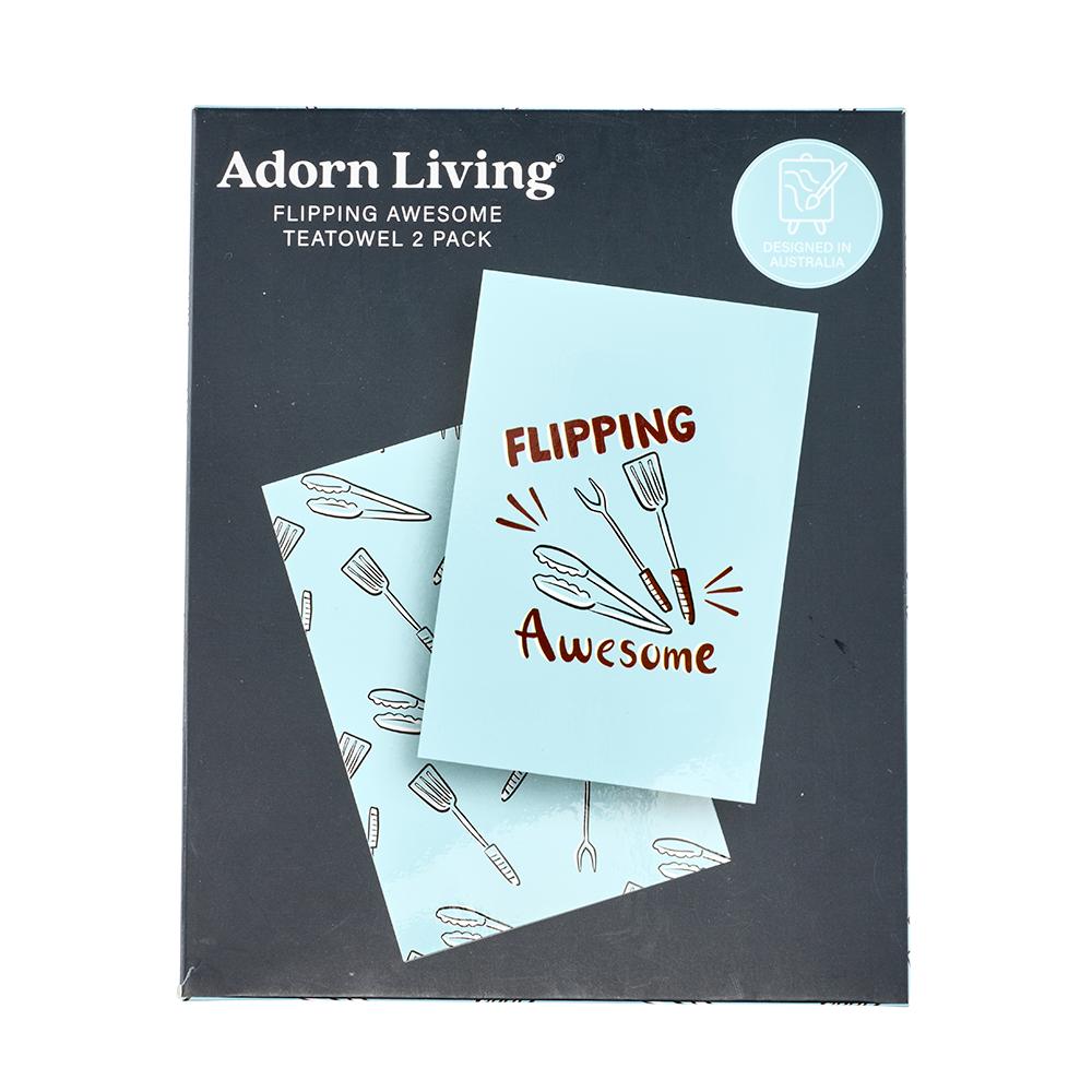 Adorn Living Set of 2 Flipping Awesome Tea Towels