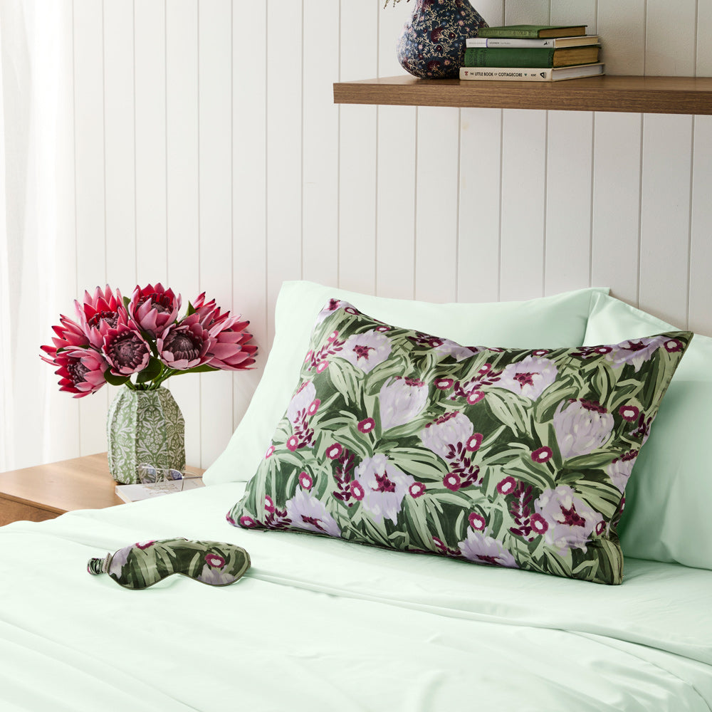 Fleur & Field Satin Pillowcase & Eye Mask Set
