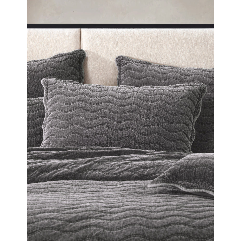 Private Collection Indiana Pillow Case Sham Charcoal Standard Pair