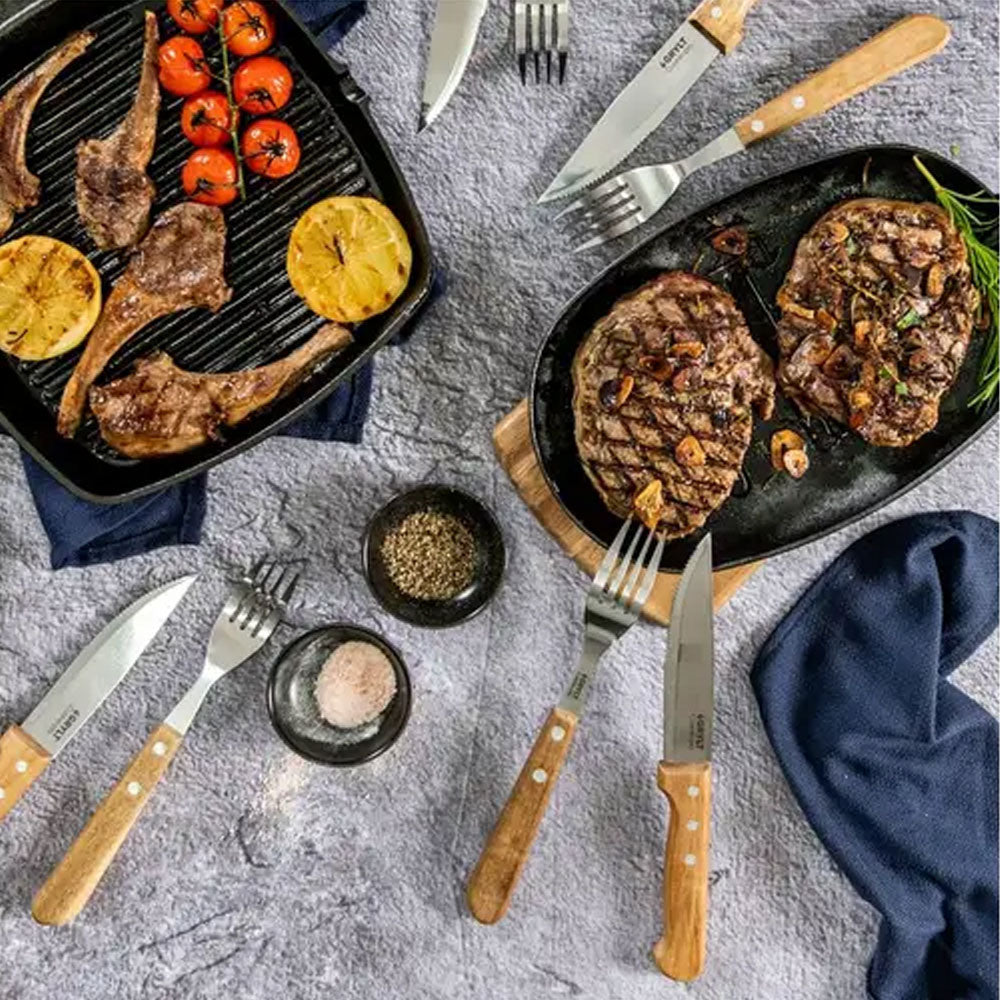 GRYLT 8 Piece Jumbo Steak Knife & Fork Set