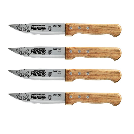GRYLT Jumbo 4 Piece Steak Knife Set Premiers 2024 Brisbane Lions
