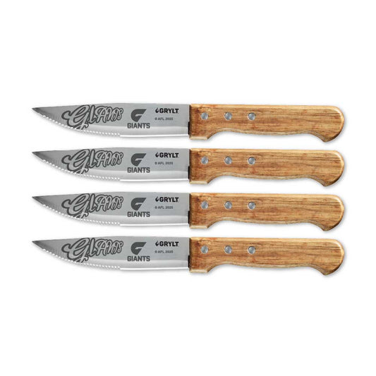 GRYLT Jumbo 4 Piece Steak Knife Set AFL Greater Western Sydney Giants at House
