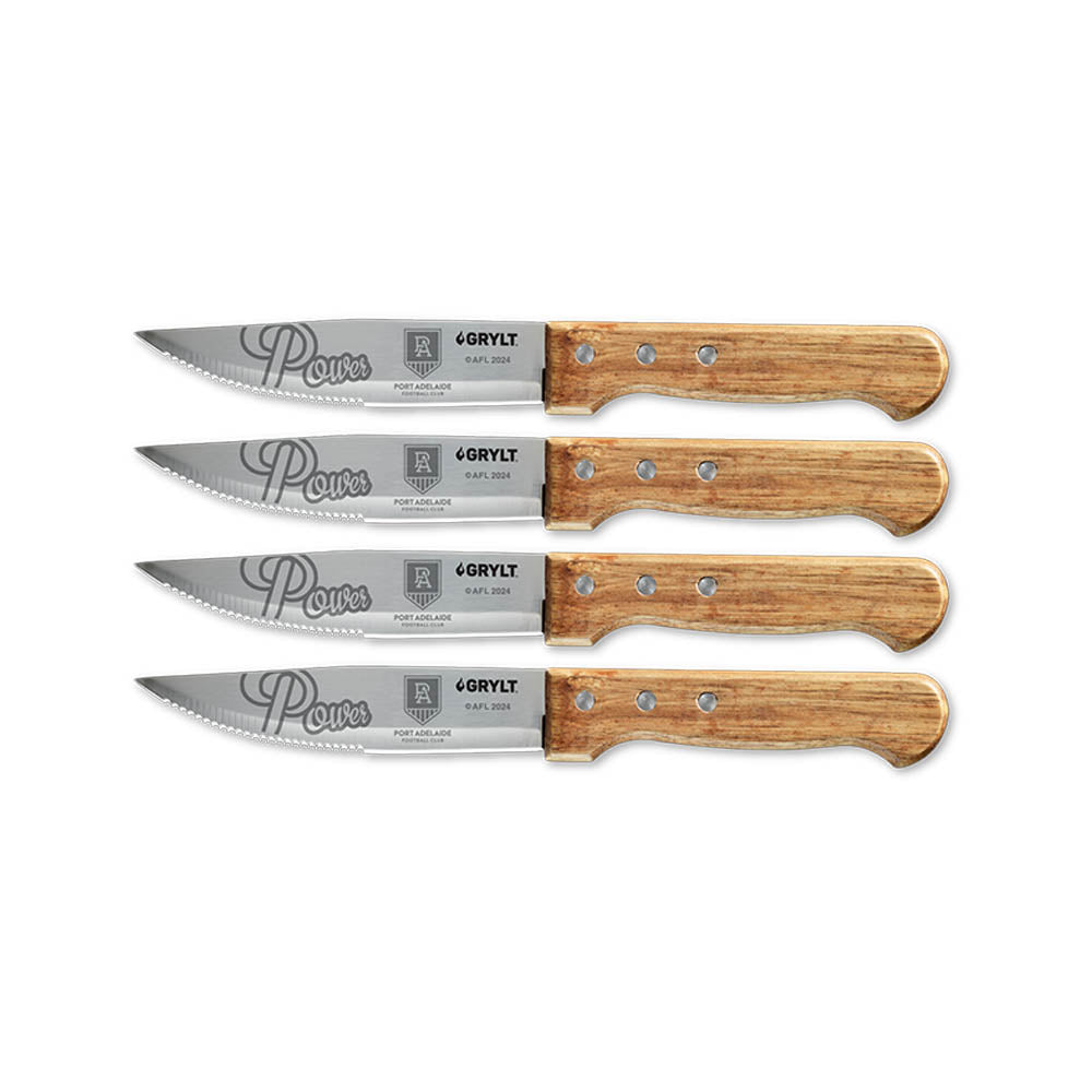 GRYLT Jumbo 4 Piece Steak Knife Set Port Adelaide Power