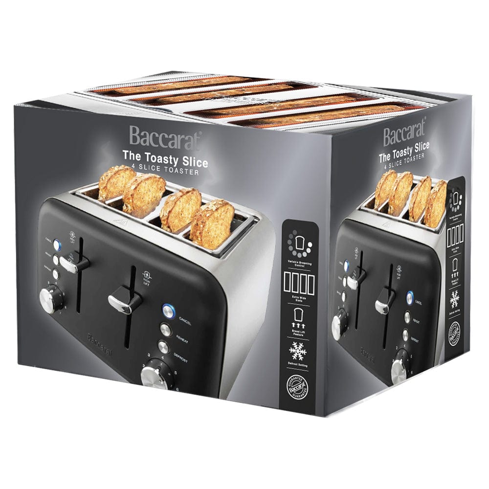 Baccarat The Toasty Slice 4 Slice Toaster Black