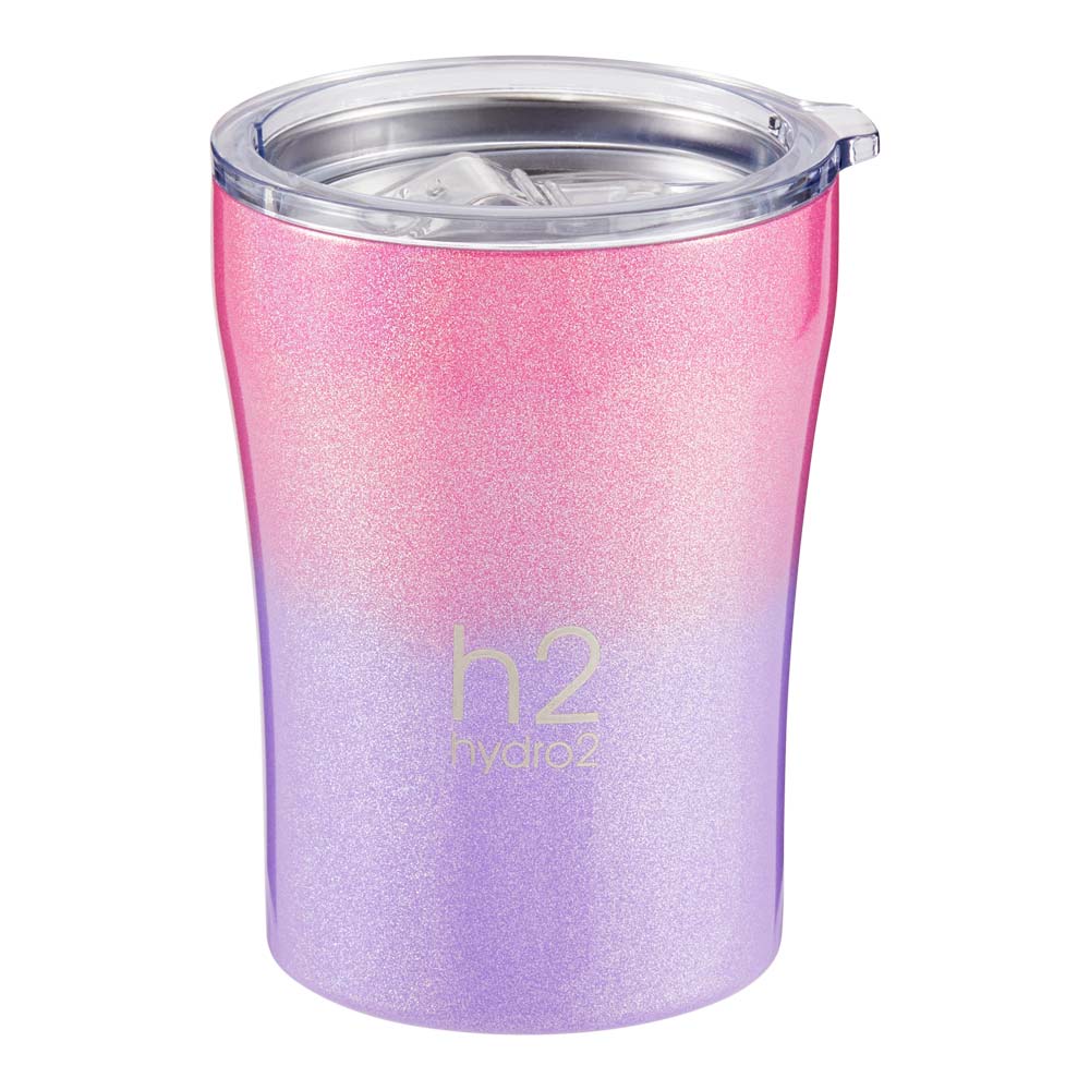 h2 Quench Travel Mug 300ml pink and purple gradient  ombre